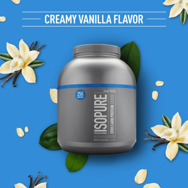 Zero Carb 100% Pure Whey Isolate Protein Powder, Lactose Free, Gluten Free, with Vitamins, Creamy Vanilla, 25G Protein per Serving, 4.5 Lbs, 66 Servings - Image 2
