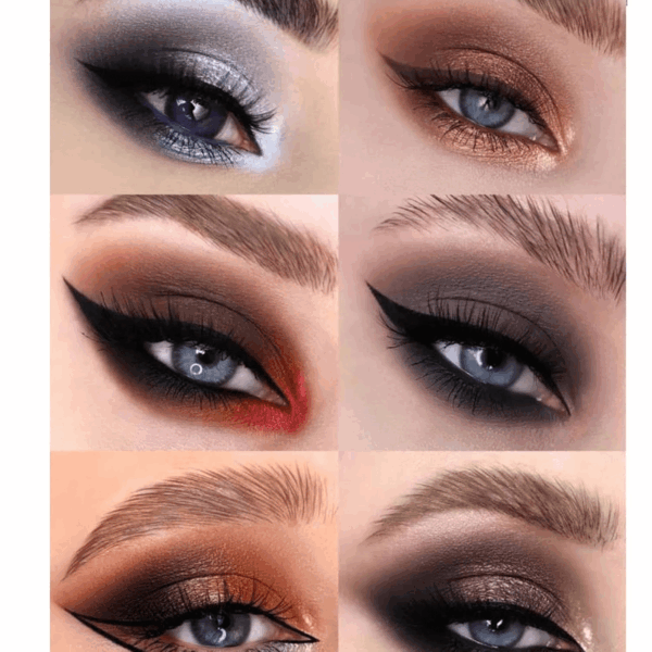 12 Colors Makeup Smoky Eyeshadow Palette Natural Nude Matte Shimmer Glitter Pigment Eye Shadow Pallete Set Black Eye Shadow Halloween Make up for Women (Color E Smokey) - Image 3