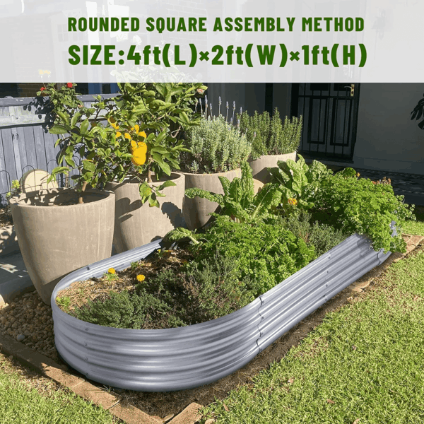 Galvanized Raised Garden Bed Kit, Galvanized Planter Garden Boxes Outdoor, Oval Large Metal for Vegetables………… - Image 3