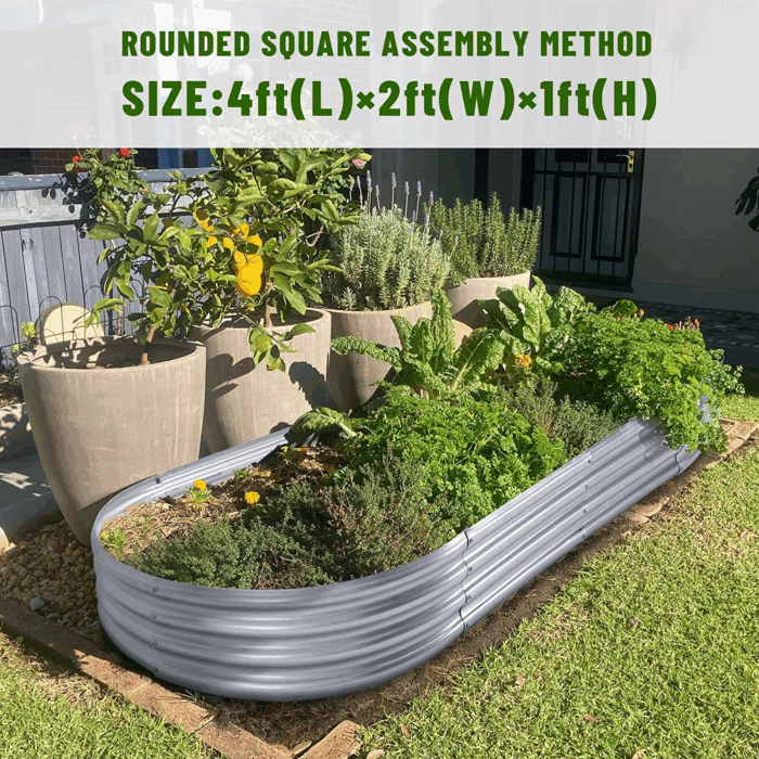 Galvanized Raised Garden Bed Kit, Galvanized Planter Garden Boxes Outdoor, Oval Large Metal for Vegetables………… - Image 3