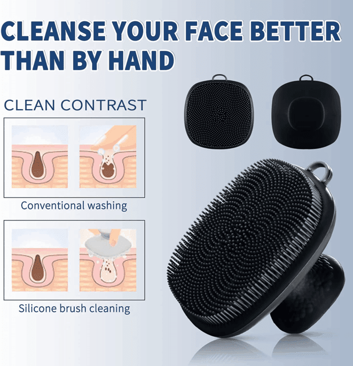 Face Scrubber, Silicone Face Scrubber for Men, Facial Cleansing Brush Silicone Face Wash Brush Manual Waterproof Cleansing Skin Care Face Brushes for Exfoliating - Image 4
