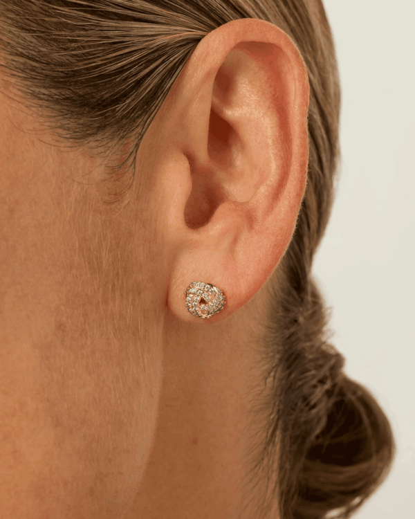 14K Gold Plated Sterling Silver Post Love Knot Stud Earrings | Gold Earrings for Women - Image 2