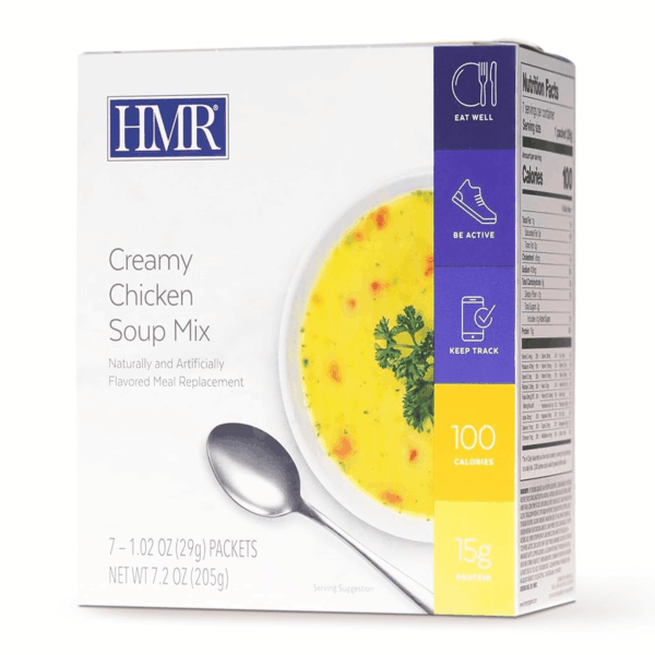Creamy Chicken Soup Mix | Instant Lunch or Dinner to Support Weight Management | Easy to Make | 15 Grams of Protein | Low Calorie Food | Triple Pack, 7 Single Serve Packets per Box