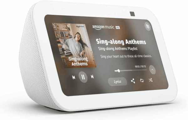 Echo Show 5 (Newest Model), Smart Display with 2X the Bass and Clearer Sound, Glacier White - Image 2