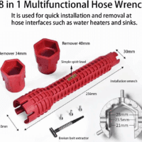 8 in 1 Multifunctional Sink Bathroom Wrench, Plumbing Installation Tool Household Water Pipe Faucet Washing Basin Corner Valve Sink Repair Removal Tool - Image 2