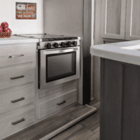 RV Stove Gas Range 21" Tall | 6500 and 8000 BTU Three Burner | 7100 BTU Oven with 1.8 Cu. Ft Capacity | Black or Stainless Steel Finish (Silver Version B, No Vented Range Hood) - Image 2