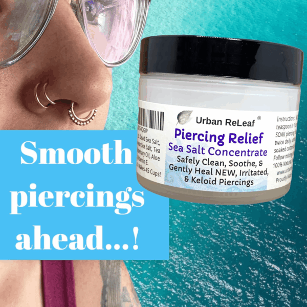 PIERCING RELIEF Sea Salt Concentrate AFTERCARE ! Safely Clean, Soothe & Gently Calm New Irritated & Keloid Bump Piercings. Effective Non-Iodized Dead Sea Salt, Tea Tree Rosemary - Image 5