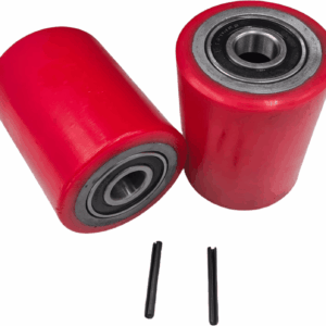 A Pair of Pallet Jack Front Wheels 3" X 3.75" PU Tread with Pre-Installed Bearings 20Mm ID Includes Pins by