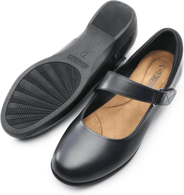 Womens Ballet Mary Jane Flats, Comfortable Business Office Dress Shoes for Women Dressy and Work with Ankle Strap - Image 3