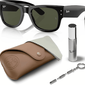RB0840S MEGA WAYFARER Square Shape Sunglasses with Eyewear Kit Bundle - High Bridge Fit - Square Sunglasses