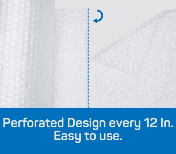 Bubble Cushioning Wrap 700 Ft² (2 Rolls of 350 or 4 Rolls of 175 Ft X 12" Wide) - 3/16" Small Bubble - Perforated Every 12''- with 10 Fragile Stickers by - Image 3