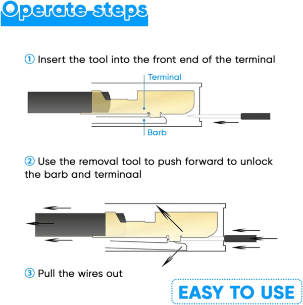 Terminal Pin Removal Tool Kit 82 Pcs Depinning Electrical Connector Pin Extractor Tool Set Wire Terminal Release for Automotive Car Household Devices - Image 5