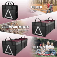 Sturdy Car Trunk Organizer with Premium Insulation Cooler Bag, Heavy Duty Collapsible Trunk Storage Organizer for Car, SUV, Truck, or Van (3 Compartments, Red) - Image 3