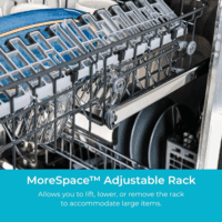 24" Built-In Stainless Steel Tub Dishwasher with Easyflex 3Rd Rack, Smartwash, Ultrawash Plus, Turbodry, and Morespace Adjustable Rack, Energy Star Certified, Black - Image 7