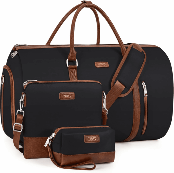 Convertible Garment Duffel Bag for Travel - Carry on Garment Bags with Toiletry Bag Large Weekender Bag for Men Women 2 in 1 Hanging Suitcase Suit Travel Duffel Overnight Bags 4Pcs Set
