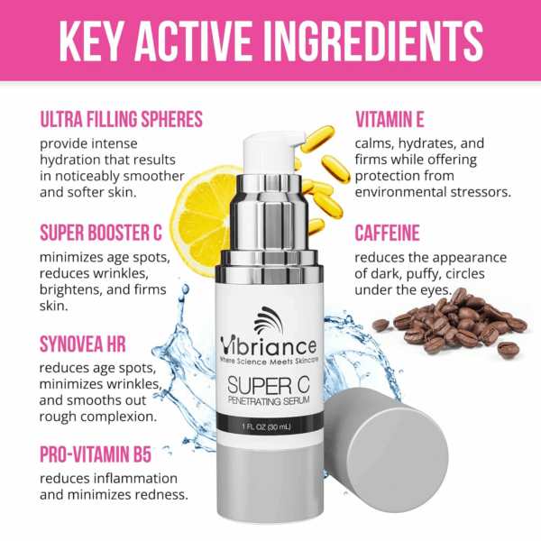 Super C Serum for Mature Skin, Made in USA, All-In-One Vitamin Formula Hydrates, Firms, Lifts, Smooths, Targets Age Spots, Wrinkles, 1 Fl Oz - Image 4