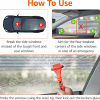 Emergency Seat Belt Cutter and Window Hammer Tool, Car Accessories, 2 Pack, - Image 3