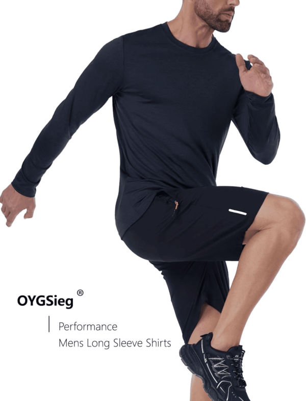 6 Pack Men'S Quick Dry Long Sleeve Shirts UPF 50+ UV Sun Protection SPF Shirt Moisture Wicking T-Shirt for Casual Workout - Image 2