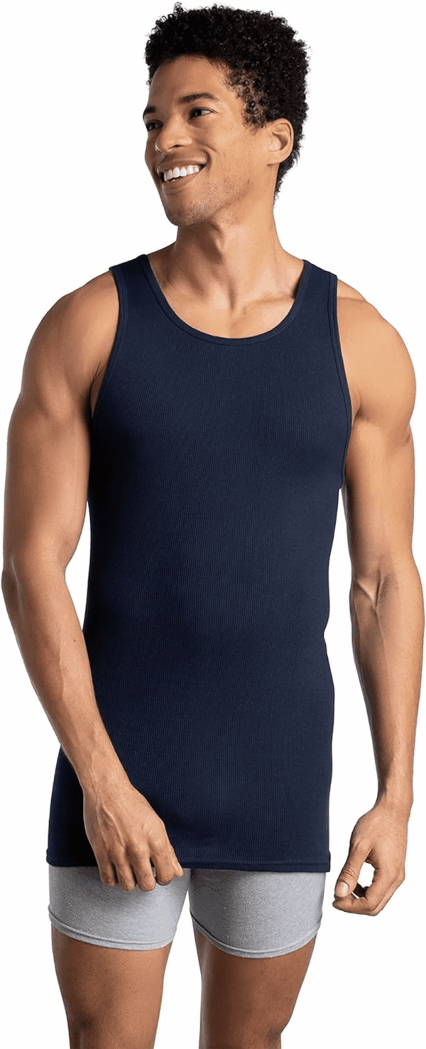 Men'S Sleeveless Tag Free Moisture Wicking Tank A-Shirt - Image 5