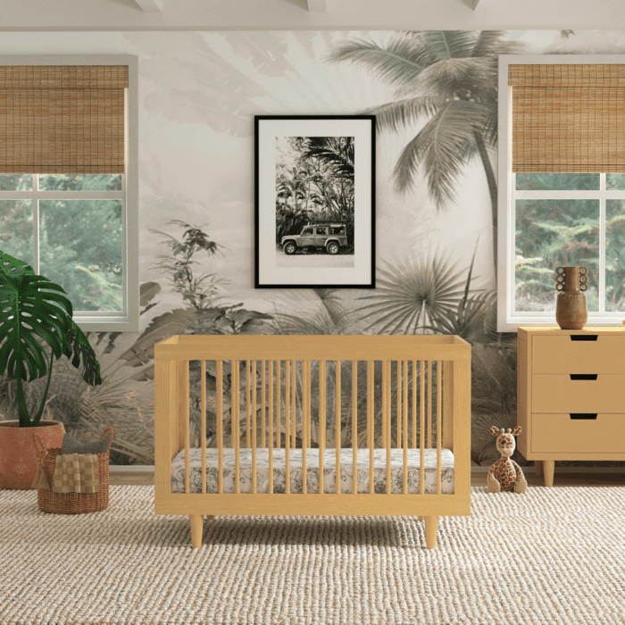 Marley 3-In-1 Convertible Baby Crib with Toddler Bed & Daybed Conversion, Durable & Easy to Assemble - GREENGUARD Gold Certified - with 4 Adjustable Mattress Heights - Honey - Image 2