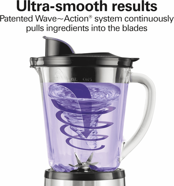 Wave Crusher Blender for Smoothies with 40 Oz Glass Jar and 14 Functions, Ice Sabre Blades & 700 Watts for Consistently Smooth Results, Black + Stainless Steel (54221) - Image 5