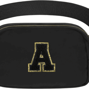 Birthday Gifts Christmas Personalized Gift for 4 5 6 7 8 9 10 11 12 13 14 Year Old Girls Teen Sister Kid Initial Letter Fanny Pack Trendy Stuff Crossbody Bag Black Letter A