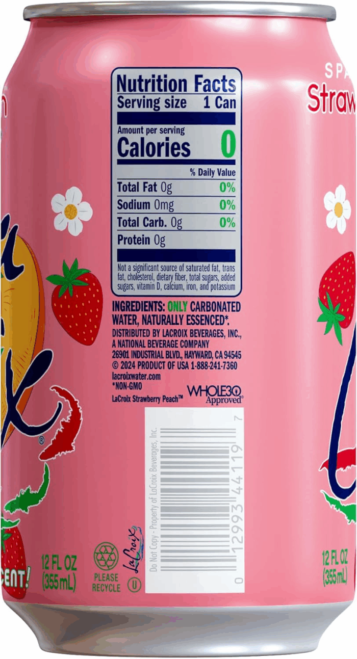 Lacroix Sparkling Water, Strawberry Peach, 12 Fl Oz (Pack of 8) - Image 5