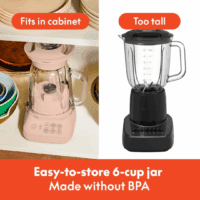 10 Speed Countertop Blender, Juicer & Smoothie Maker, Fits-Anywhere™ Kitchenware, Slim Flip & Store Design, Dishwasher Safe 48Oz Capacity Pitcher & Lid, Stainless Steel Blade, 450 Watt, Blossom - Image 3