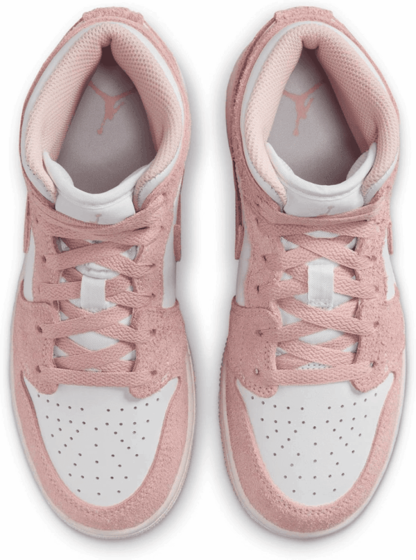 Air Jordan 1 Mid SE Big Kids' Shoes (FN7432-161, White/Sail/Legend Pink) Size 3.5 - Image 4