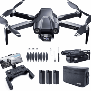 X10 PRO GPS Drone with Camera for Adults 4K UHD, 90 Min Long Flight Time,3280 FT Long Control Range, Auto Return, Follow Me, Brushless Motor, 5G FPV RC Quadcopter for Beginners(<0.55Bl)