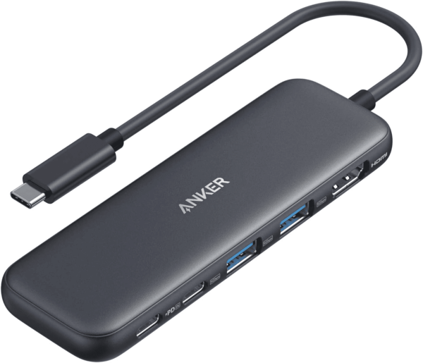USB C Hub, 5-In-1 USBC to HDMI Splitter with 4K Display, 1 X Powered USB-C 5Gbps & 2×Powered USB-A 3.0 5Gbps Data Ports for Macbook Pro, Macbook Air, Dell and More