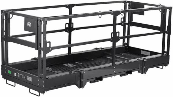 4' X 9' 8" Mesh Telehandler Work Platform, Safety Man Basket, Forklift Attachment for Forklift and Telehandler, 1,700 Lb. Weight Capacity, Safety Cage Man Lift