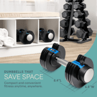 Adjustable Dumbbells Set/Single - 15Lb 43Lb 55Lb 25 Lb Dumbbell Sets with Rack - Quick Adjust, Secure Grip Weights Dumbbells Set - Compact Hand Weights for Women/Men at Home Gym - Image 4