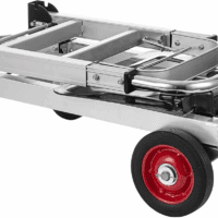 2 in 1 Aluminium Hand Truck Dolly 450Lbs Capacity, Heavy Duty Convertible Hand Truck W/Pneumatic Wheels, Foldable Dolly Cart Collapsible Dolly for Moving with Retractable Handle - Image 7