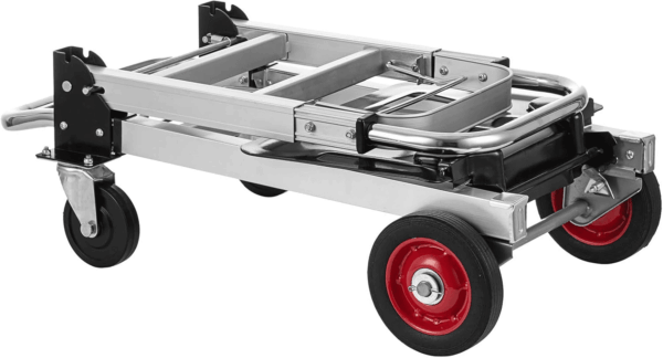 2 in 1 Aluminium Hand Truck Dolly 450Lbs Capacity, Heavy Duty Convertible Hand Truck W/Pneumatic Wheels, Foldable Dolly Cart Collapsible Dolly for Moving with Retractable Handle - Image 7