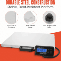 Industrial Scale, Platform Scale, Shipping Scale, Heavy Duty Scale, 400 LB, Shipping Scale for Packages, Large Scale, Postal Scale, Floor Scale, Digital Scale for Shipping, Package Weight Scale, 22X18 - Image 7
