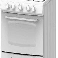 GRO20P0W Gas Range Oven Compact Freestanding Design, 4 Burners with Electronic Ignition, 2.1 Cu.Ft. Capacity Features Solid Door Storage Drawer Broiler and Accessories, 20-Inch, White
