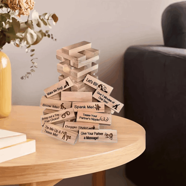48Pcs Wooden Tumble Tower - Party Night Blocks, Stacking Block Game for Family Game Night - Image 5