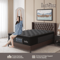 Full Mattress, 10 Inch Hybrid Mattresses Black with Gel Memory Foam and Individually Pocket Innerspring Medium Firm for Motion Isolation, Edge Support, 100 Night Trial - Image 4