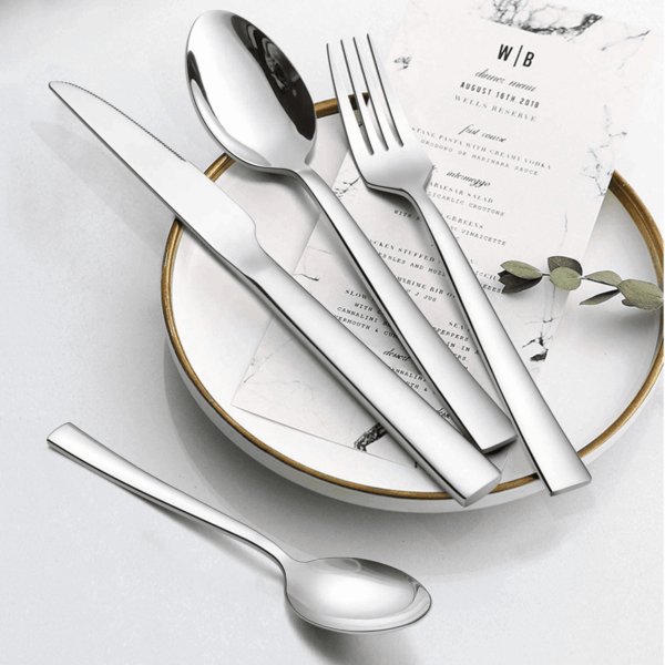 Silverware Set for 2,  10-Piece Stainless Steel Flatware Cutlery Set, Square Edge Kitchen Utensil Include Knives/Forks/Spoons, Tableware for Home/Hotel, Mirror Polished Dishwasher Safe - Image 7