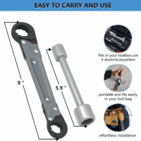 Plumbing Tools Angle Stop Wrench Kit – Adjustable Wrench Professional Plumber Wrench Tools for Installing New Compression Angle Stops and Removing Compression Rings-Silver Tool Kit - Image 5