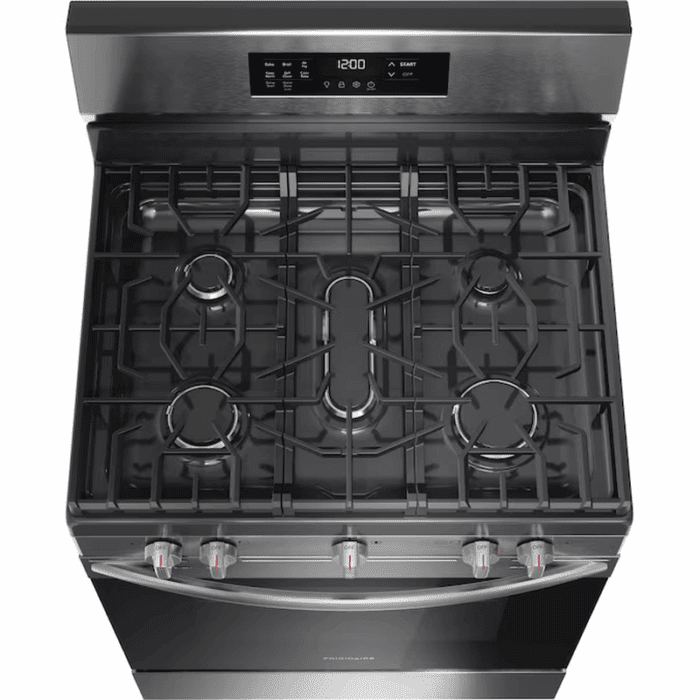 30-In 5 Burners 5.1-Cu Ft Air Fry Convection Oven Freestanding Natural Gas Range ( Stainless Steel ) - Image 3