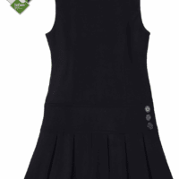 Girls School Uniform Jumper: Stretch Pleated Durable Kids Knee Length Sleeveless Dress - Image 2