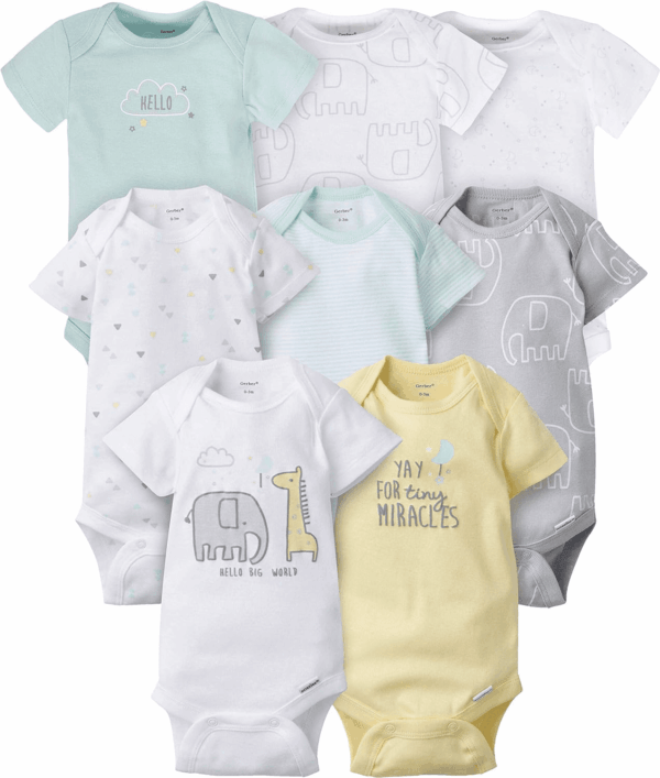 Baby 8-Pack Short Sleeve Onesie Bodysuits