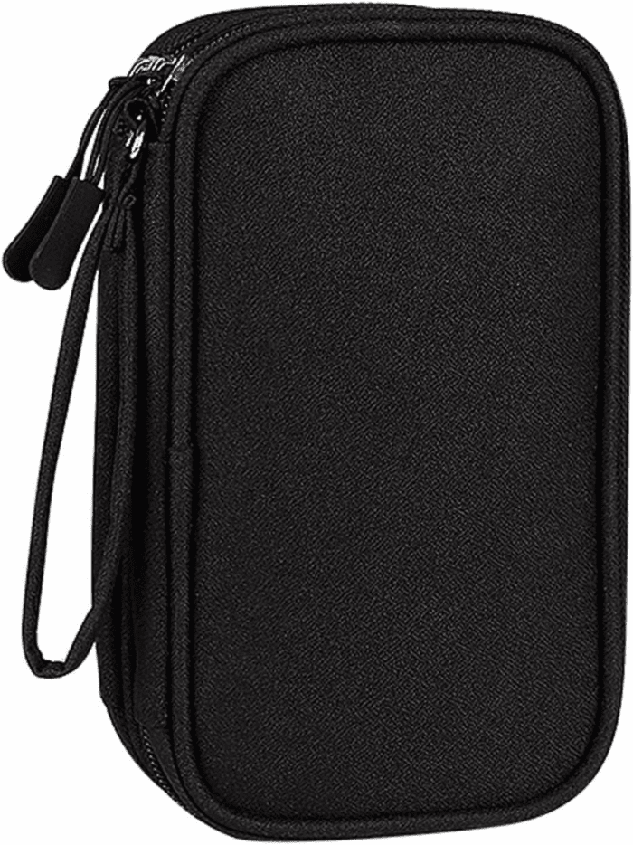 Travel Cable Organizer Pouch Electronic Accessories Carry Case Portable Waterproof Double Layers All-In-One Storage Bag for Cord, Charger, Phone, Earphone Black - Image 4