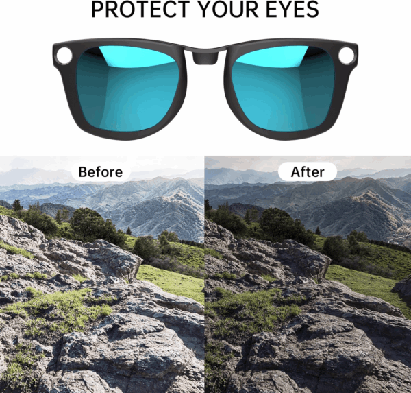 2Pcs Polarized Clip for Ray-Ban Meta Wayfarer Smart Glasses, Discoloration Clips for Ray-Ban Meta Wayfarer Standard RW4006 (Size M 50-22) Protect Your Eyes, Cool and Fashion (Silver, Blue) - Image 4