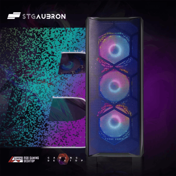 Gaming PC Desktop Computer, Intel Core I7 up to 3.9 Ghz, Radeon RX 580 8G, 16G RAM, 512G SSD, Wifi, Bluetooth 5.0, RGB Fan X6, RGB BT Sound Bar, Windows 10 Home - Image 3