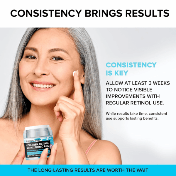 Collagen, Retinol & Hyaluronic Acid Cream - Anti-Aging Face Moisturizer for Face, Neck & Décolleté - Made in USA, Daily Moisturizer Face Cream - 1.7 Fl.Oz. - Image 8