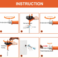 Drain Auger, Clog Remover with Drill Adapter, 25 Feet Flexible Plumbing Snake Use Manually or Powered for Kitchen,Bathrom and Shower Sink, Comes with Gloves (Orange) - Image 6