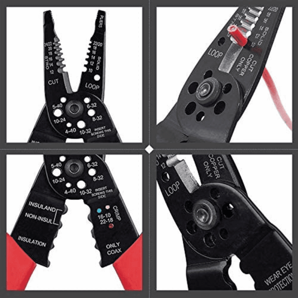 WG-015 Professional 8-Inch Wire Stripper/Wire Crimping Tool, Wire Cutter, Wire Crimper, Cable Stripper, Wiring Tools and Multi-Function Hand Tool. - Image 2